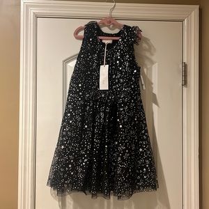 Girls BCBG Black with Silver Star Dress Size 7 New With Tags